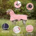 Reflective Dog Raincoat, Windproof & Waterproof Dog Rain Jacket, Adjustable Hooded Pet Poncho with Leash Hole for Dogs (Pink, Medium)