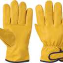 Leather Work Gloves,Gardening Gloves for Men and Women,Leather Work Gloves for Men,Cowhide Gloves,Welding Glove, (XL)