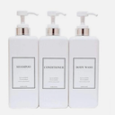 Harra Home Modern Gold Design Dispenser Set Pack Of 3 White