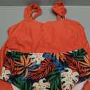 RXRXCOCO Women Tankini Bathing Suits Ruffle High Waisted Swimsuit Plus Size Tummy Control Swimwear, L