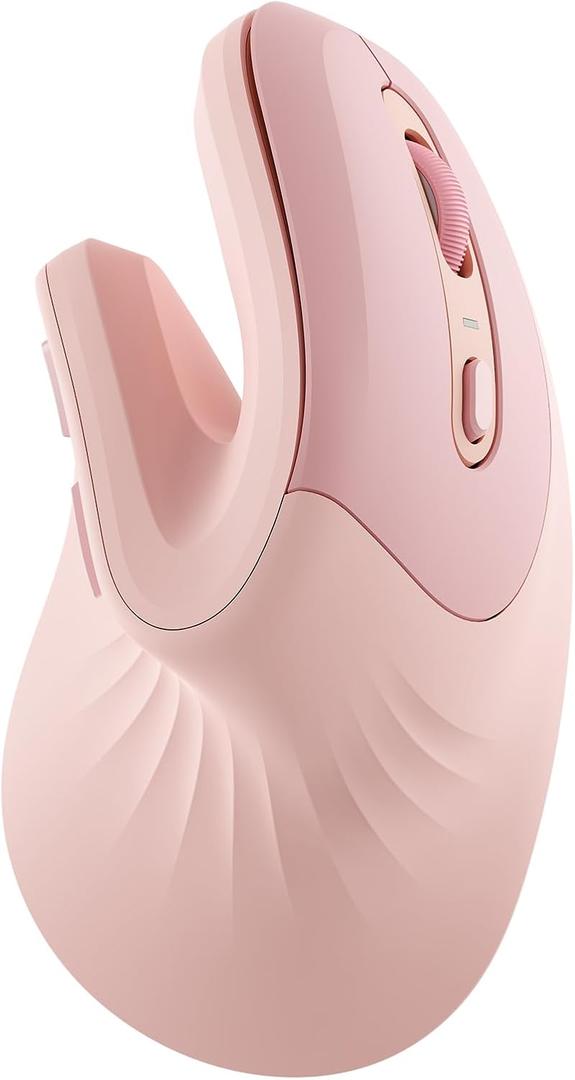 seenda Ergonomic Bluetooth Mouse - Wireless Dual Mode Vertical Mouse ((BT4.0+USB) with Mouse Jiggler, Reduces Wrist Strain, Compatible with PC, Laptop, Mac, and Windows - Light Pink seenda Ergonomic Bluetooth Mouse - Wireless Dual Mode Vertical Mouse ((BT4.0+USB) with Mouse Jiggler, Reduces Wrist Strain, Compatible with PC, Laptop, Mac, and Windows - Light Pink