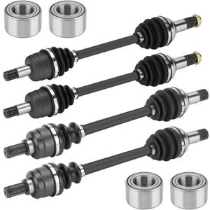 Front Rear Left and Right CV Axle shaft & Wheel Bearing Set for Yamaha Grizzly 550 2009-2014, Grizzly 700 2007-2013 4x4, Replace for 28P-2510J-00-00, 3B4-2510J-00-00 - Full Set