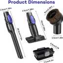 Crevice Tool Attachment for Shark Pet Cordless Stick IX141 IZ462H IZ483H IZ363HT IZ361H IZ163H IZ362H Removable Two-in-one Vacuum Crevice Tool Brush Replacement Parts for D-Shaped Vacuum