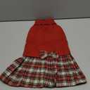 Lanyarco Burgundy Red Knitted Dog Sweater Dress, Plaid Dog Winter Clothes for Dogs Girl, Dachshund Doggy Pet Apparel, Red, Large (L)