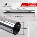 5'' Muffler Deleting Pipe with Clamp, 5 Inch Exhaust Pipe, 30" Length