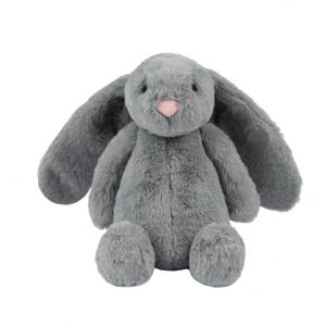 Best Pet Supplies Interactive Bunny Buddy Dog Toy with Crinkle and Squeaky Enrichment for Small and Medium Breed Puppies or Dogs, Cute and Plush - Bunny (Gray) (Large)