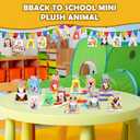 60 Pcs 30set Back to School Gifts for Students Mini Stuffed Animals Toys with Cards First Day of School Stuffed Keychains for Students Classroom Exchange Gifts