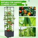Raised Garden Bed Tomato Planter Box with Trellis, 44" Self-Watering Tomato Cage with Square Trellis for Climbing Plants, Flowers, Vegetables, Vine in Patio Garden Indoor Outdoor (3 tiers-44"-1 PACK)