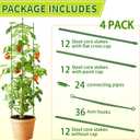 4 Pack 48 Inch Tomato Cages for Garden, Triangle Metal Plant Support with Rust-Resistant Coating, Heavy Duty Tomato Trellis for Raised Bed, Pots, Cucumbers, Peppers & Climbing Plants