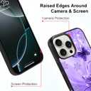 OOK Magnetic for iPhone 16 Pro Case Light Purple Butterfly with Flower Nebula Space Design [Compatible with MagSafe] Hard PC+Soft TPU Bumper Anti-Slip Ultra Thin Case, Light Purple