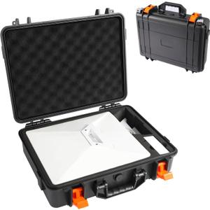 Sturdy Starlink Mini Case, Precision Cut Foam Protects Starlink Mini Accessories, Ideal for RV Travel & Outdoor Use (Black And Orange)
