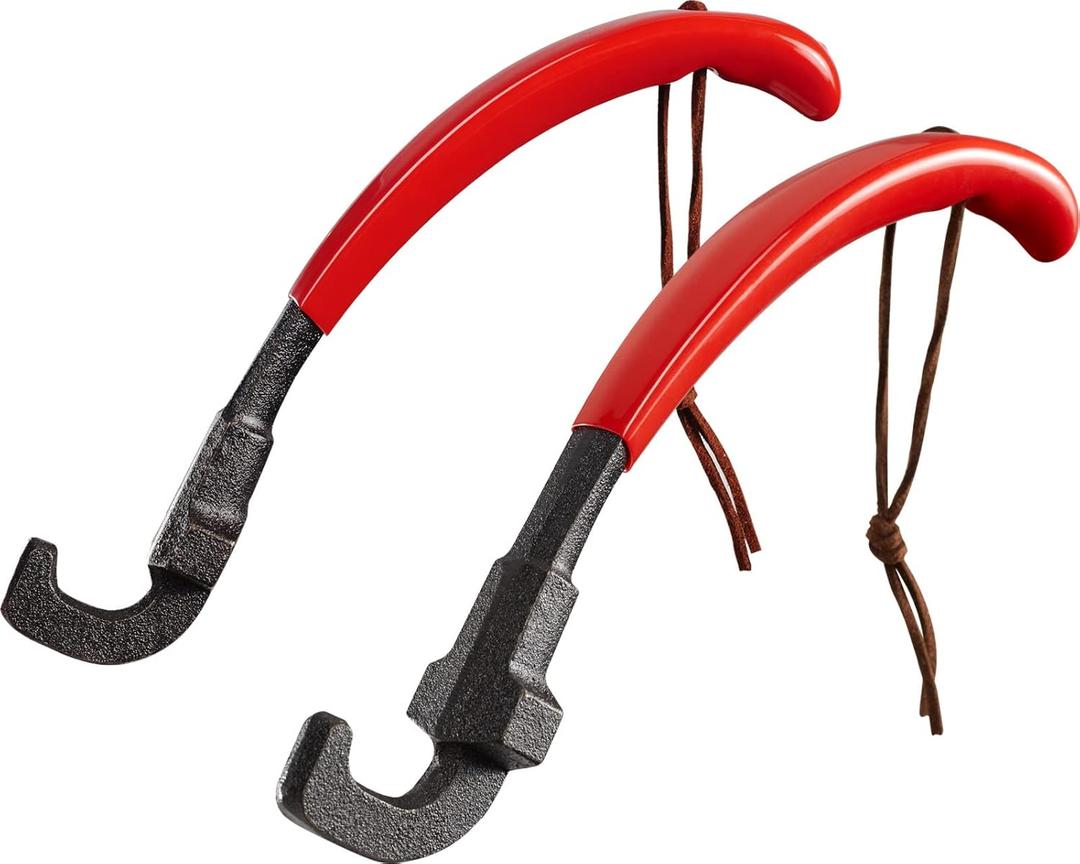 2-Pack Cast Iron Grill Grate Lifter Tool, Cooking Grid Lifter - Universal Grill Lifter Gripper for Most Charcoal Grills and Gas Grills, Easily Moves and Lifts Cast Iron & Stainless Grates