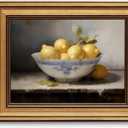 Gold Framed Wall Art Vintage Lemons Still Life Canvas Art Farmhouse Fruits Picture Wall Decor Antique Prints Rustic Kitchen Paintings Country Artwork for Bedroom Bathroom Living Room 8x10 Inch