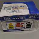 Boys Dress up Trunk Costumes Set,15pcs Pretend Role Play Set Fireman, Police, Construction Worker Costume with Accessories for Kids Ages 3-7