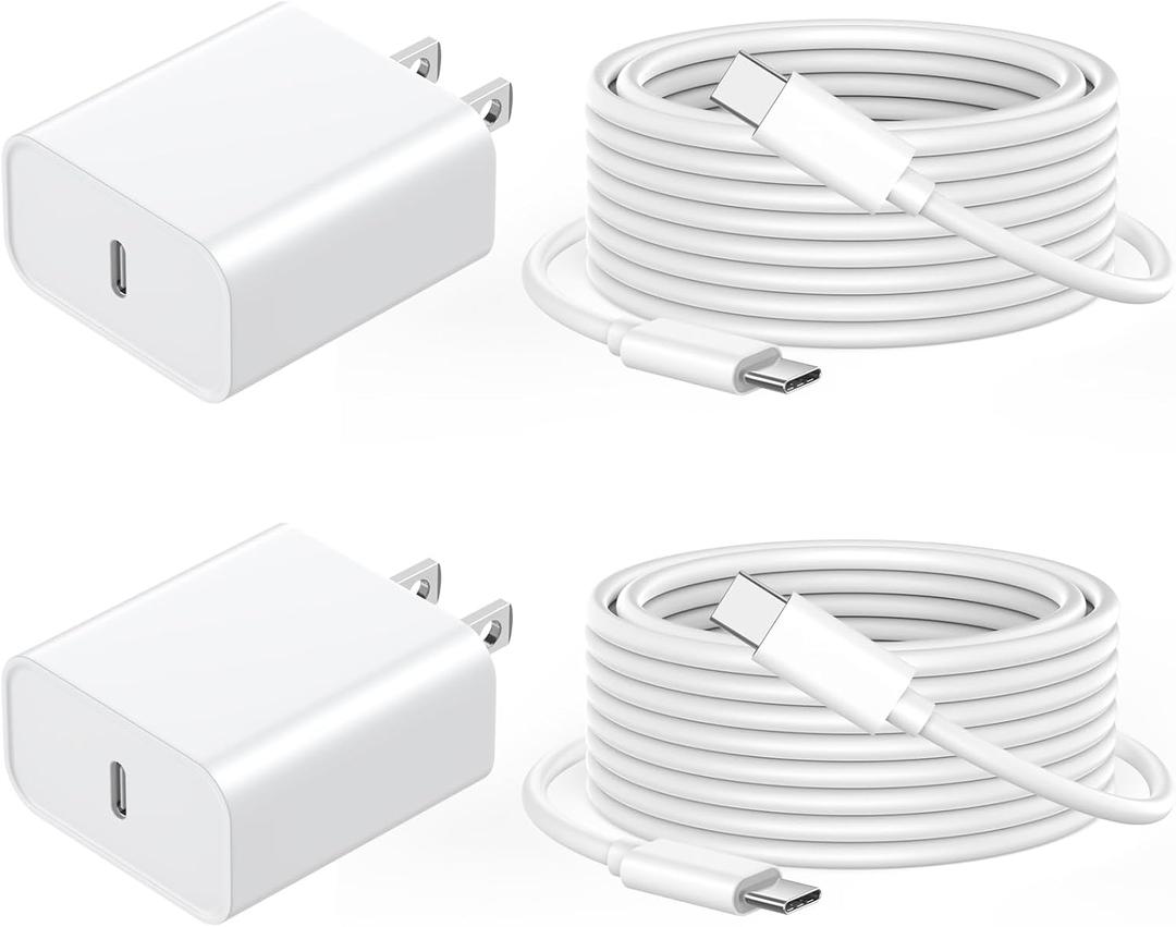 [Apple MFi Certified] iPhone 17 16 15 Pro Max Charger Fast Charging | 2 Pack 20W Type C Charger Fast Charging Block with 6FT USB C Charging Cable for iPhone 17/17 Pro/17 Pro Max/Air/16 15 Pro Max