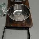 Elevated Dog Bowls for Small Medium Wood Dogs Raised Bowl Stand with 2 Stainless Steel Deep Dog Food and Water Bowls, Anti Vomit, Non-Slip Feeding Dishes(Tilted3 inches in Height, 40oz