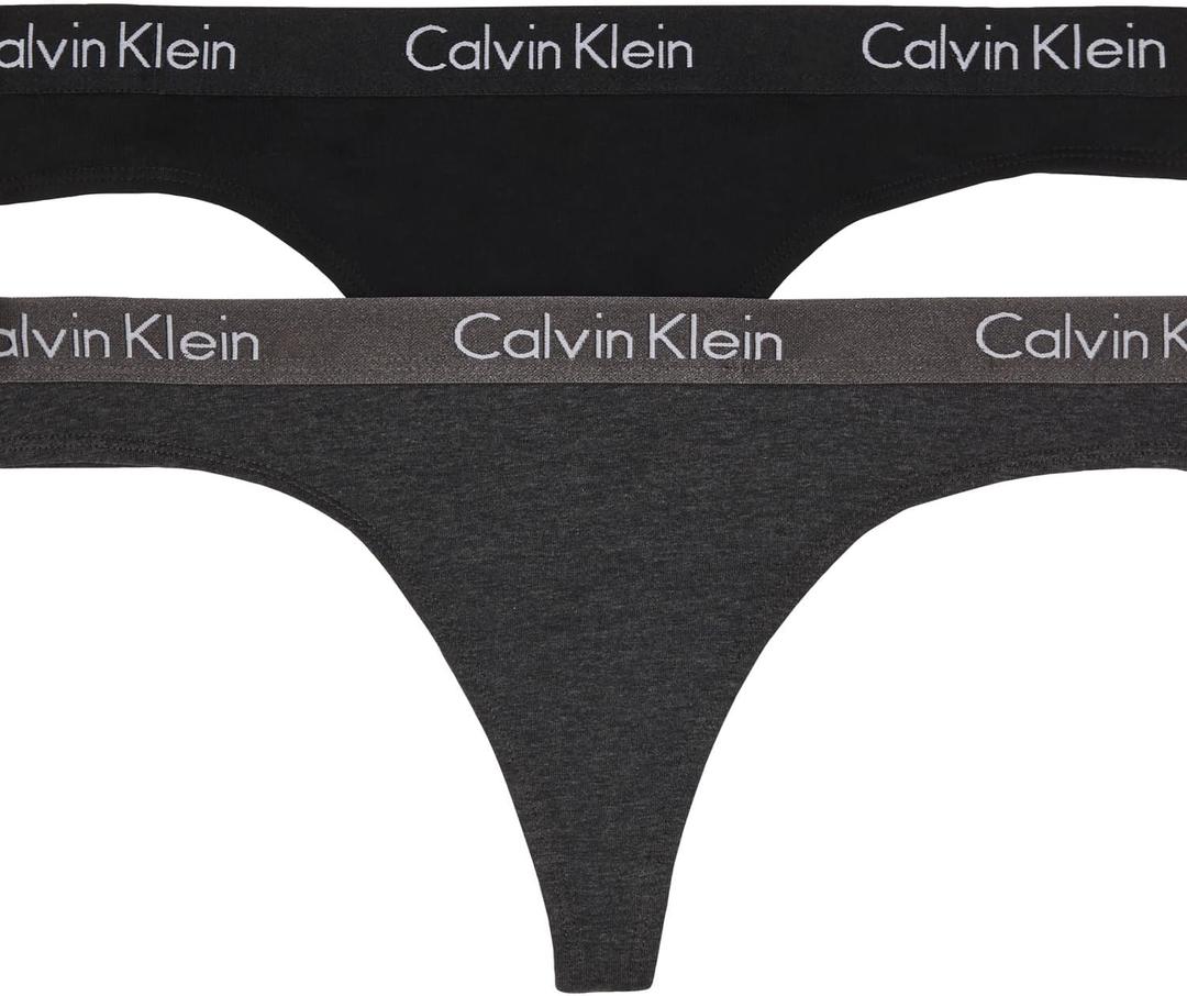 Calvin Klein Women's Motive Cotton Multipack Thong Panty (Black, S)