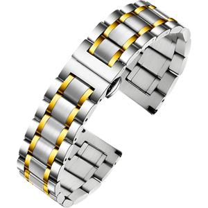 Metal Watch Band  Quick Release Watch Bands for Men Women - Stainless Steel Smart Watch Strap Bracelet Replacement Polished - 12mm ... 20mm 22mm 24mm (Silver&gold)