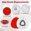 Mop Heads Replacements for Ocedar, Mop Replace Head for o Cedar Easywring 1 Tank, Spin Mop Replacement Head Include 4 Pack Spin Mop Refills Deep Cleaning, 1 Scrubber Mop Head and 1 Mop Base