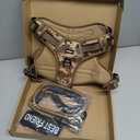 Heavy Duty Tactical Dog Harness for Large Dogs, No Pull Adjustable Pet Harness Reflective Service Training Easy Control Pet Vest Military K9 Working Dog Harnesses-X- Large, Desert Camo