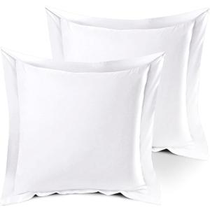 100% Egyptian Cotton Pillow Sham | Queen Size | 600 Thread Count | Soft White | Set of 2 | Breathable & Temperature Regulating | Durable & Washable | 24 X 24 Inch