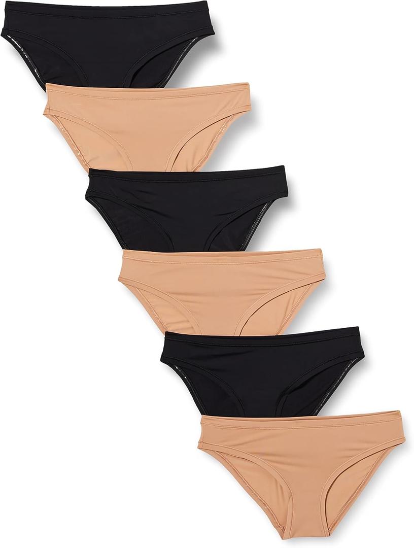Amazon Essentials Women's Bikini Brief Underwear, Pack of 6, M