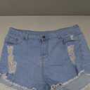 GAGELE Plus Size Denim Shorts Women High Waisted Stretch Summer Jean Shorts (18, 2022blue)