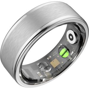 Smart Ring for Women Men,Fitness Ring with 24/7 Activity Tracking,Stress,Sleep Monitoring,No APP Subscription Fees,Compatible with iOS & Android, HarmonyOS Silver, 10#