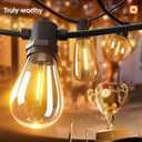 addlon 72FT(2FT Space) LED Outdoor String Lights with 36 Edison Shatterproof Bulbs, Heavy-Duty and Weatherproof Strand, Commercial Grade Patio Lights, Decorative for Patio, Black