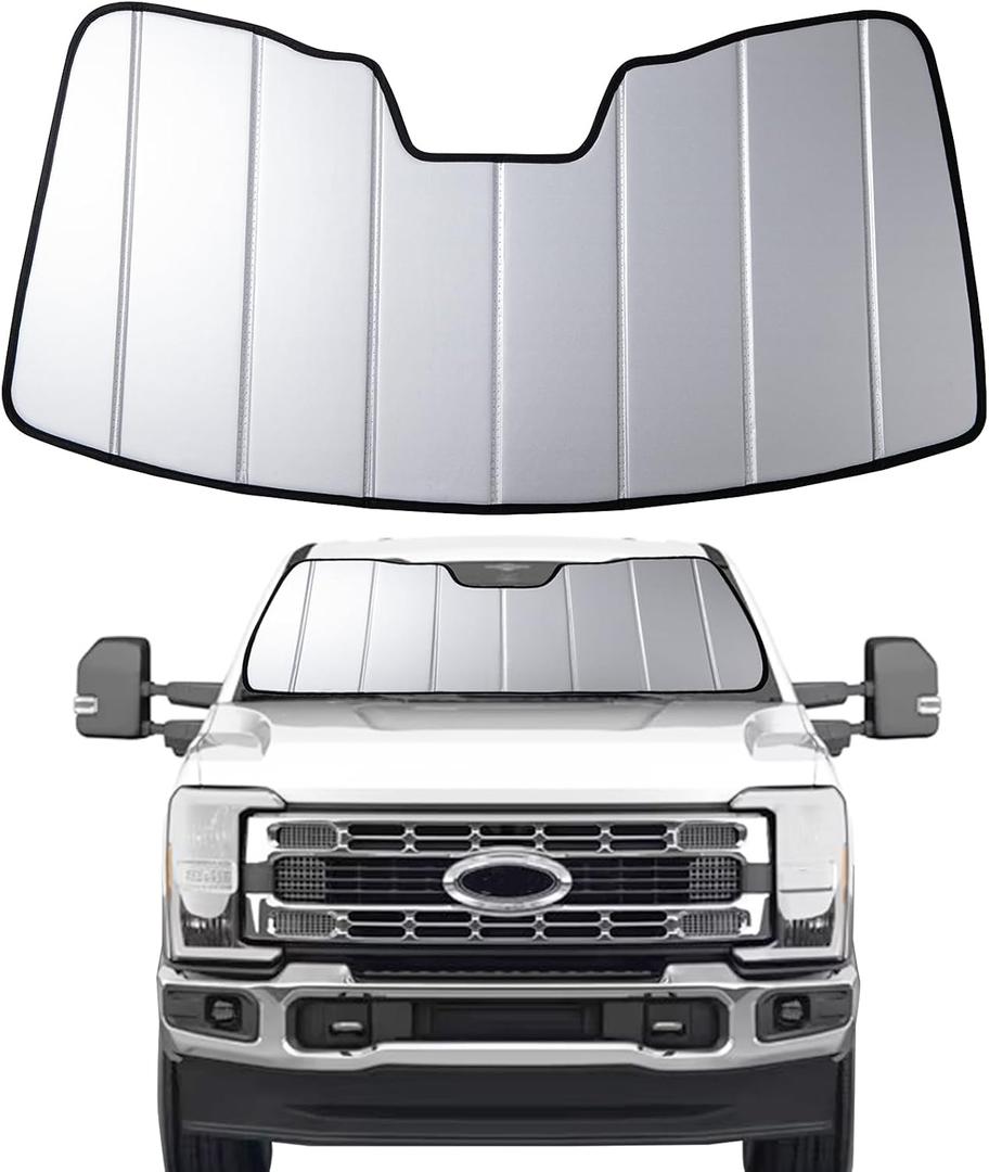 2017-2022 F250 F350 Windshield Sun Shade for Ford F-250 F-350 Super Duty 2017 2018 2019 2020 2021 2022 Automotive Car Front Window Sunscreen Sunshade