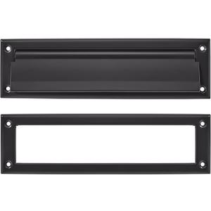 khtumeware Matte Black 13 inch 1-Pack Solid Brass Mail Slot with Solid Brass Internal Frame is Well Made Door Mail Slots