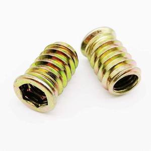 10pcs M6 x 17 mm Steel Metal Hexagon Hex Socket Drive Head Embedded Insert Nut E-Nut for Wood Furniture Inside and Outside Thread