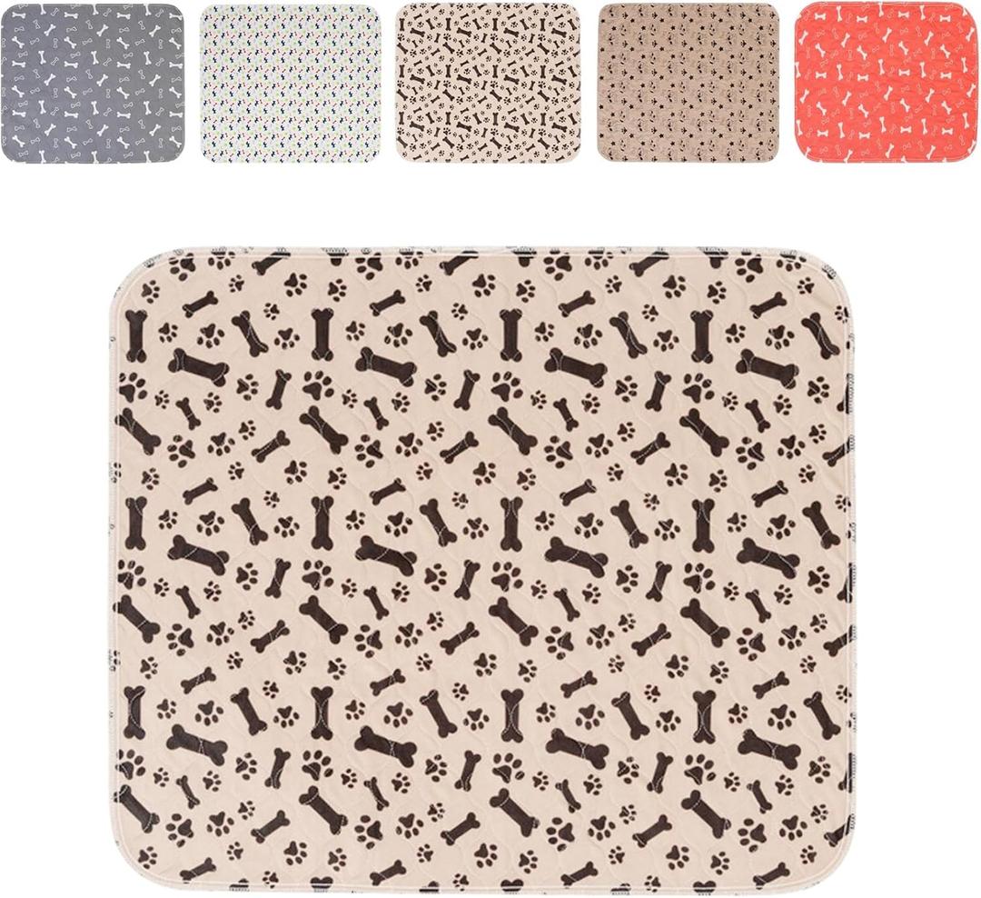 Puppy Pee Pads with Pheromones,Forever Pad,Washable Pee Pads for Dogs,Reusable Dog Pee Pads,Waterproof and Leak-Proof,Non-Slip Base Training Pad Suitable for Home and Dog Crates(Brown Bones,XS)