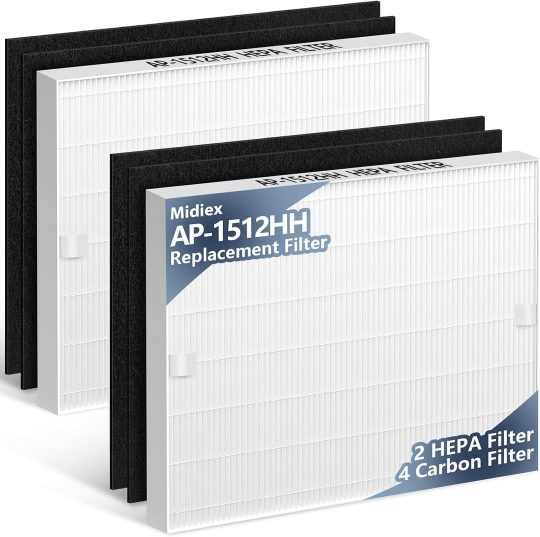 2-Pack AP-1512HH Air Purifier Replacement Filter for Coway Airmega AP-1512HH and and Airmega 200M air Purifier, 2 HEPA and 4 Pre-Filters for Airmega AP1512HH Filter