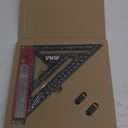 6-in-1 Carpenter Square 7 inch (1/8" Precision) Rafter Square Multi-Purpose Carpenter Tools:Square,Protractor, 1/16" Precision Steel Ruler,Marking Gauge,T-Bevel Gauge,Bubble Level (Red)