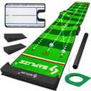 SAPLIZE Golf Putting Mat, Visible Trajectory Tracing, Multiple Training Modes, with Putting Alignment Mirror and Adjustable Green Slopes, Putting Green Matt for Indoors and Outdoors, Compact