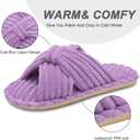 JIASUQI Women's Purple Faux Fur Criss Cross Open Toe House Slippers for Women (Purple)