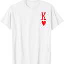 King of Hearts and Queen of Hearts Couples Matching Pajama T-Shirt 2XL