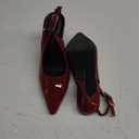 Women's Slingback 3In Kitten Heel Comfortable Closed Toe Pumps Dress Shoes for Women (9, Dark Red Patent)