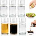 6Pcs Small Oil and Vinegar Dispenser Bottles, 3.4oz/100ml Leak-proof Glass Cruet Bottles, BPA Free Cooking Oil Container for Kitchen Organization Salad Dressing Balsamic Soy Sauce