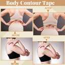 Geiserailie 50 Pcs Tummy Lift Belly Stomach Tape Waterproof Tummy Lifting Body Tape Body Control Precut Adhesive Strips for Women Saggy Loose Skin Flat Stomach Back Fat Belly(Oval)