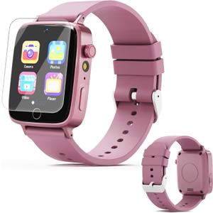 Kids Games Watch, Smart Kids Watch with 26 Puzzle Games, Touch Screen, Alarm Clock, HD Camera, Toys for Ages 4-12 Years Old, Birthday Gift for Girls(Pink)