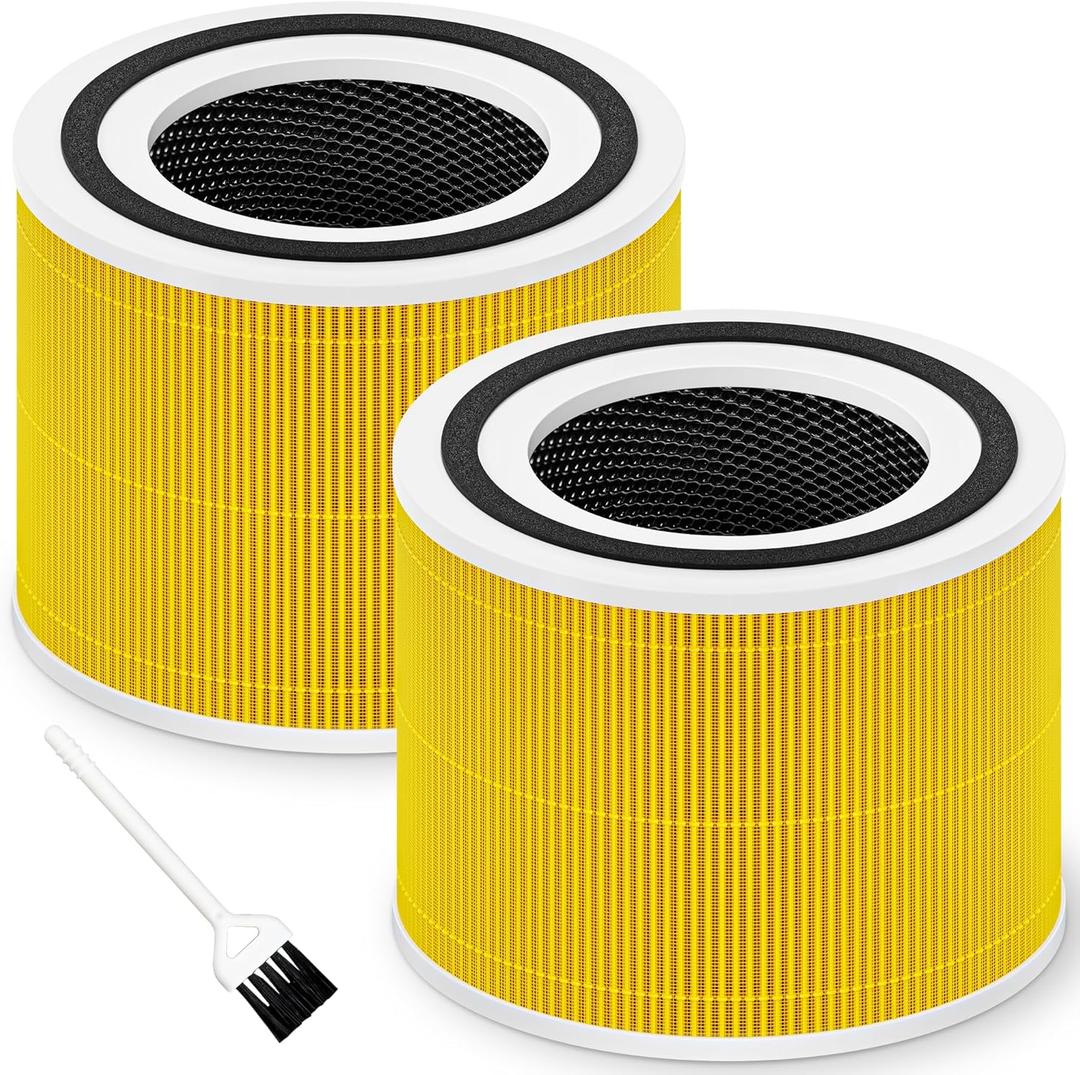 Core 300 Pet Care Replacement Filter for LEVOIT Core 300, Core 300S and Core 300-P Air Purifier, 3-in-1 H13 True HEPA Filter Replacement, Compared to Part # Core 300-RF-PA, 2 Pack, Yellow