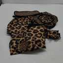 Frienda 13 Pieces Leopard Print Car Seat Covers Full Set, Leopard Accessories Set, Covers Steering Wheel Cover, Seat Pads Armrest Pad Cover Seat Belt Pads and Keychain Wrist Holder (Brown)