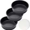 6 Inch Cake Pan Set of 3, Round Cake Pans with 100 Pieces Parchment Paper, Cake Baking Pans, Cake Tins for Baking