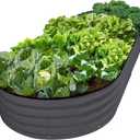 Plant & Plot Galvanized Raised Garden Beds Outdoor // 8×4×1 ft Planter Raised Beds for Gardening, Vegetables, Flowers // Large Metal Garden Box // Patented Tool-Free Design (Gray)