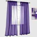 DONREN 2 Panels Solid Color Purple Sheer Curtains Elegant Rod Pocket Window Voile Panels Drapes for Bedroom Living Room (52X84 Inches)