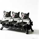 2026 Handcrafted Witchy Cat Apothecary Spice Jars, 3-Piece Set with Cat Lids, Vintage Witchcore Kitchen Decor for Salt, Pepper, Herbs, and Tea Leaves
