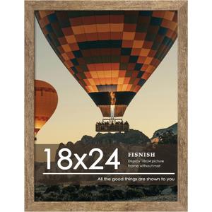 18x24 Picture Frame, Natural Woodgrain Brown Poster Frame, 1 Pack | for Horizontal or Vertical Wall Mounting, for Photos, Artwork; Fits Home, Office & Gallery Wall Decor