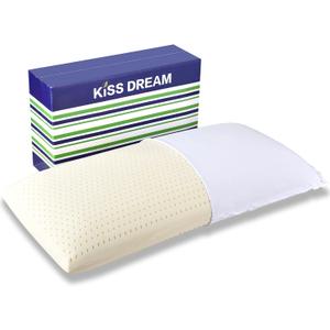 100% Talalay Latex Pillow Bed Pillow for Sleeping, Extra Soft Natural Latex Sleeping Pillow for Back, Stomach or Side Sleepers, Removable Breathable Cotton Cover - High Elasticity (King Size)